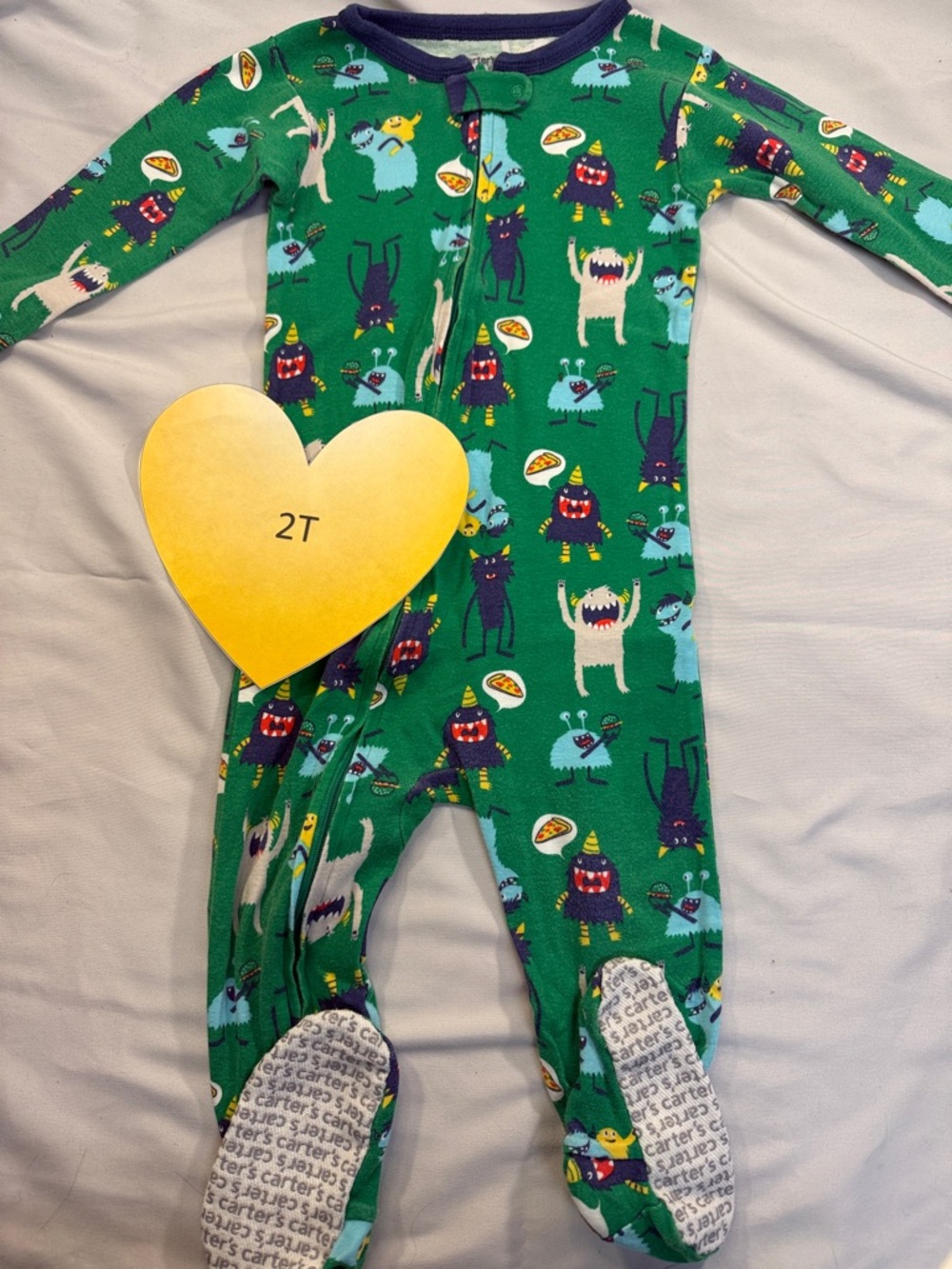 Carter's - long sleeve Green and Navy Baby Form Fitting Onesie Sleeper